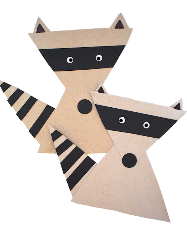 Raccoon Crafts & Activities for Kids Cardboard Shape Raccoon Craft