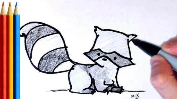 Raccoon Drawing & Sketches for Kids Raccoon Drawing And Coloring Art For Kids
