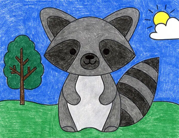 Raccoon Drawing & Sketches for Kids Raccoon Drawing Tutorial For Kids