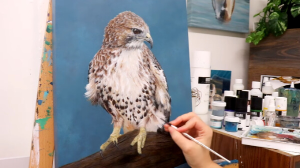 Realistic Hawk Painting