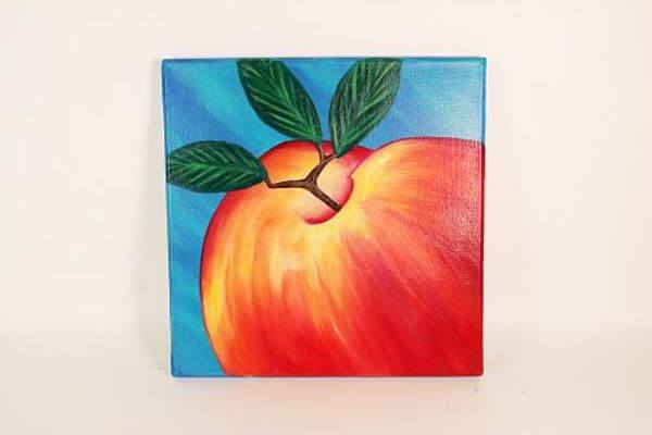 Realistic Peach Painting Art Peach Fruit Paintings for Kids