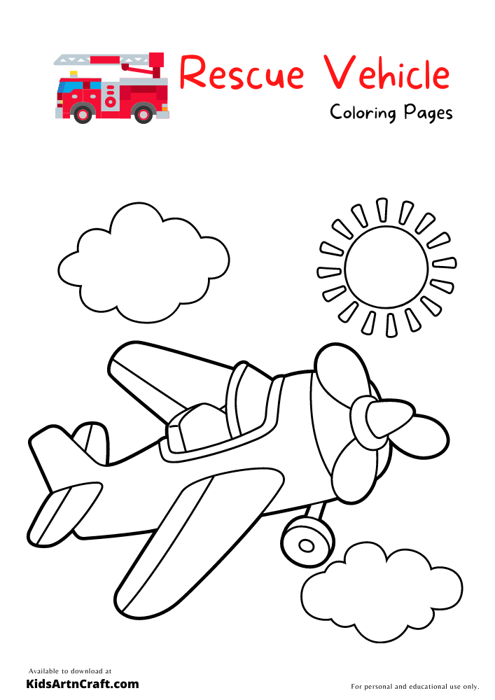 Rescue Vehicles Coloring Pages For Kids 