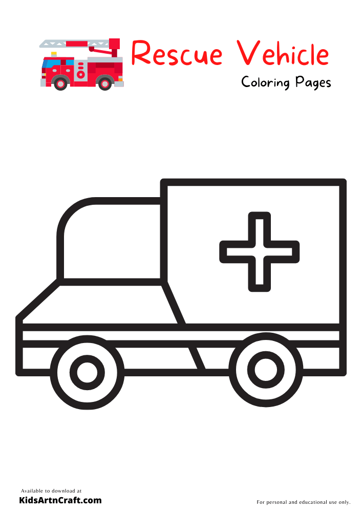 Rescue Vehicles Coloring Pages For Kids