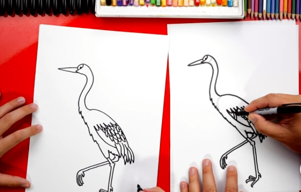 Crane Bird Drawing & Sketches for Kids Sandhill Crane Drawing Art For Kids
