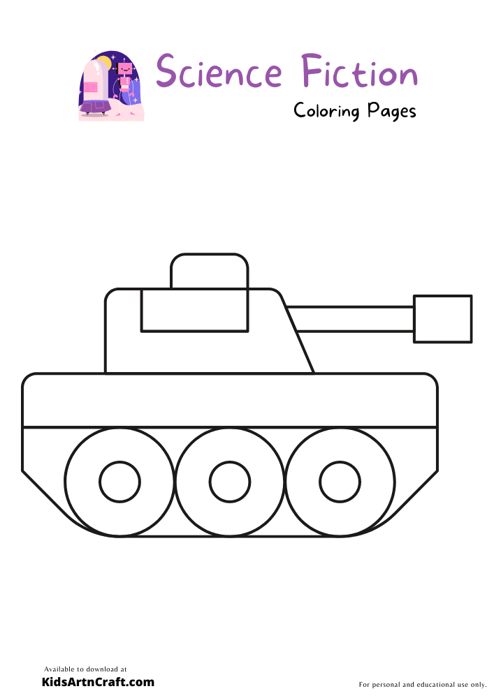 Science Fiction Vehicles Coloring Pages For Kids 