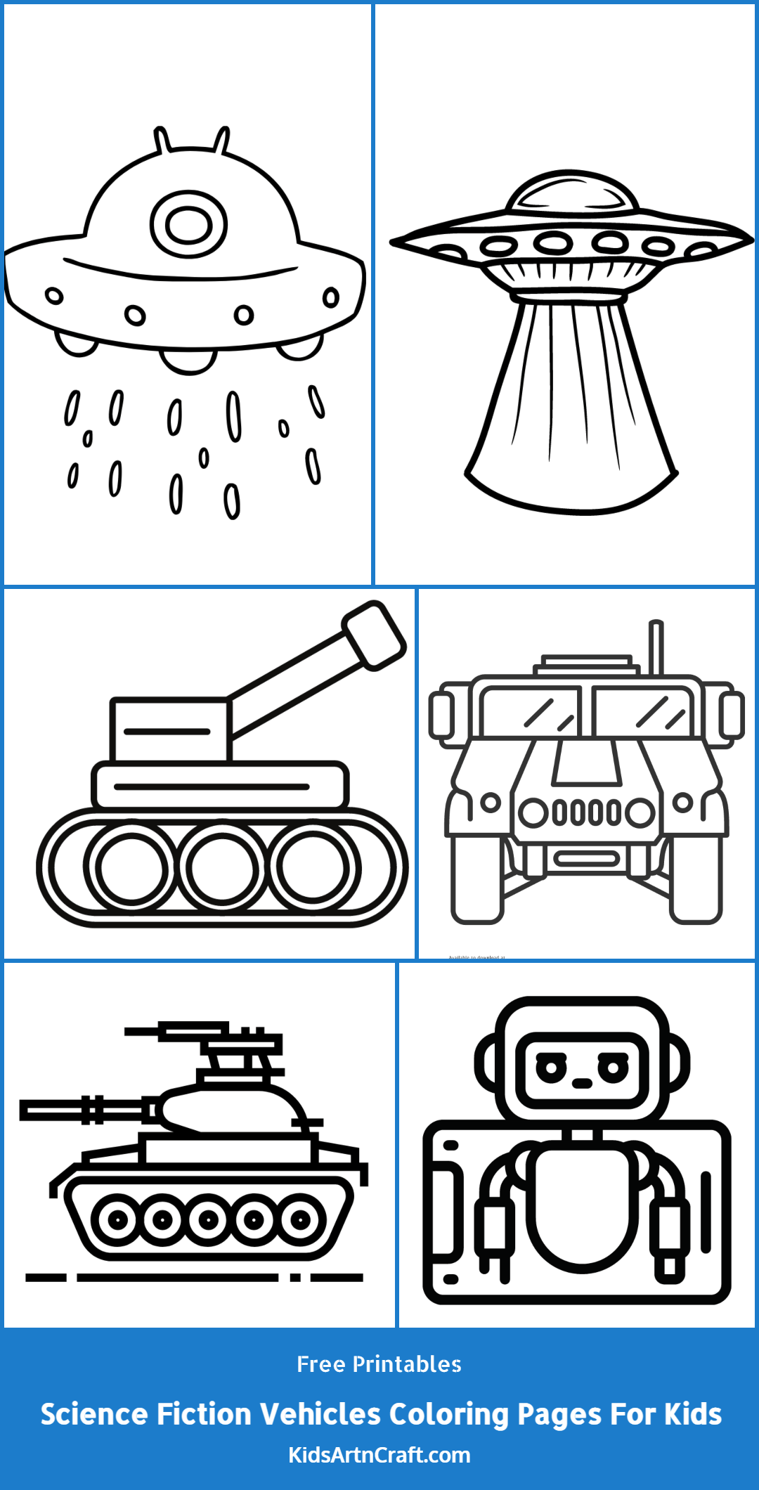 Science Fiction Vehicles Coloring Pages For Kids – Free Printables