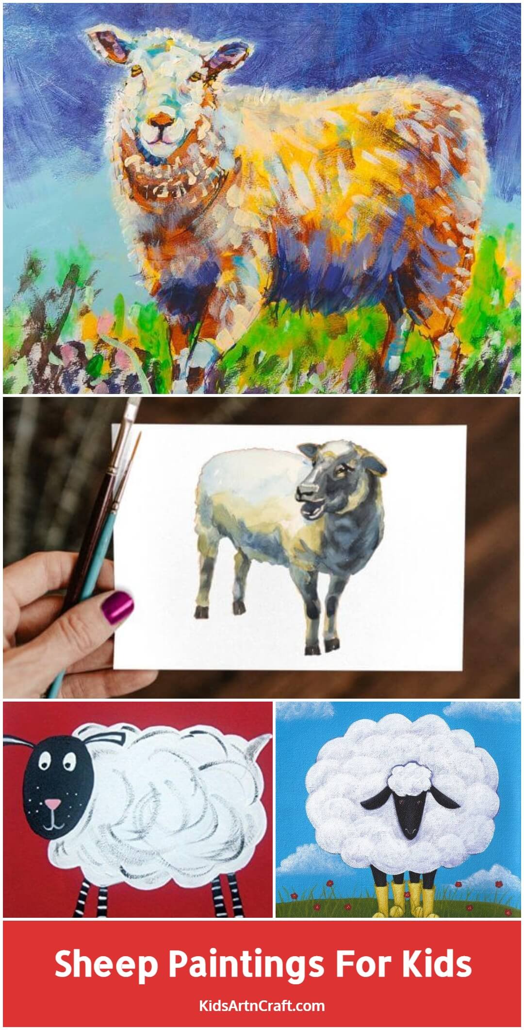 Sheep Paintings For Kids - Kids Art & Craft