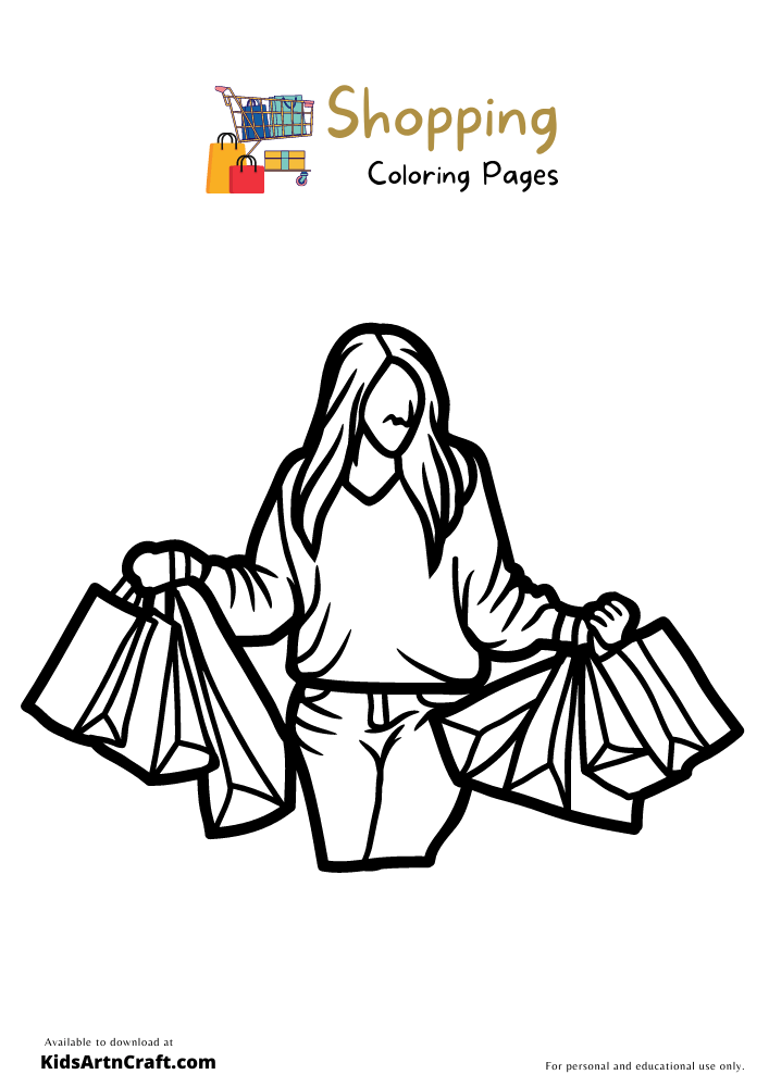 Shopping Coloring Pages For Kids – Free Printables
