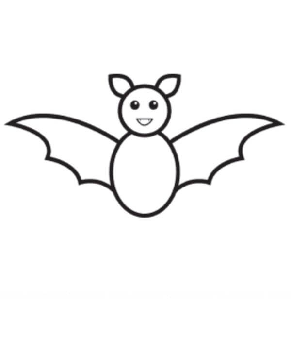 Simple Bat Drawing & Sketches For Kids