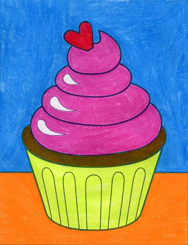 Simple Cupcake Painting For Kids
