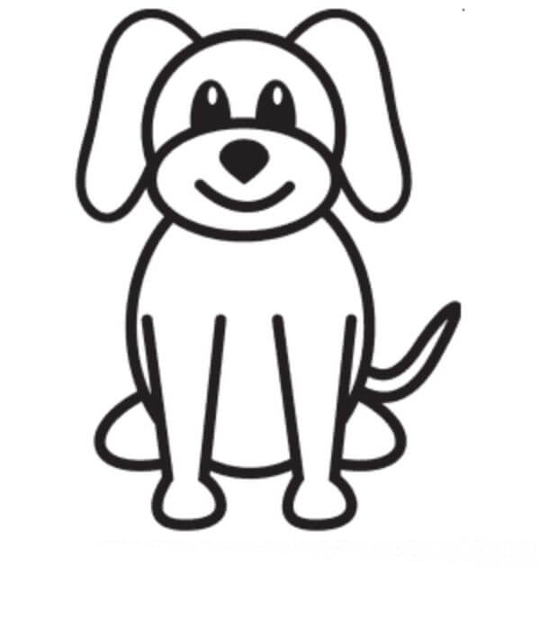 Simple Dog Drawing For Kids
