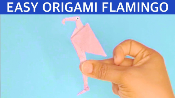 Simple Flamingo Tutorials  For Toddlers How To Make An Origami Flamingo With Kids