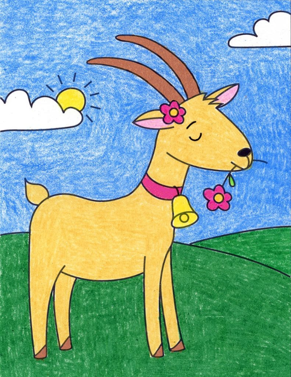 Simple Goat Painting For Kid Goat Paintings For Kids