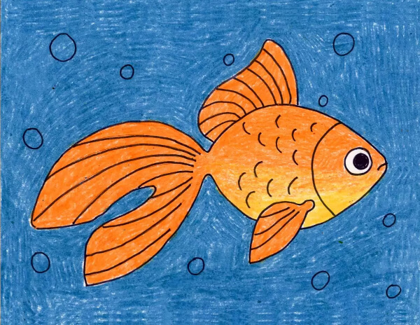 Simple Goldfish Drawing For Kids