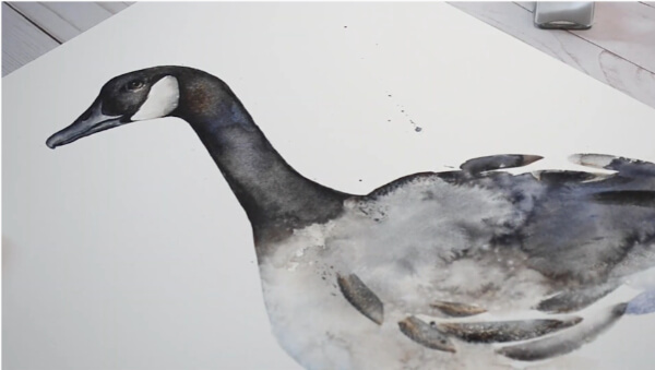 Goose Paintings for Kids Simple Goose Watercolor Painting