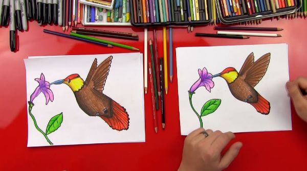 Simple Hummingbird Drawing & Sketches For Kids