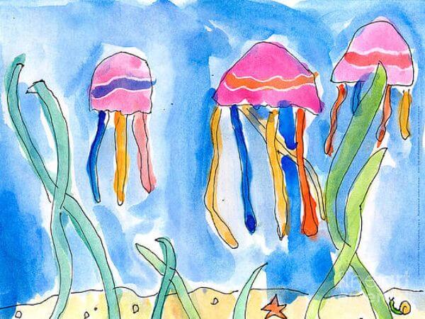 Simple Jellyfish Painting For Kids