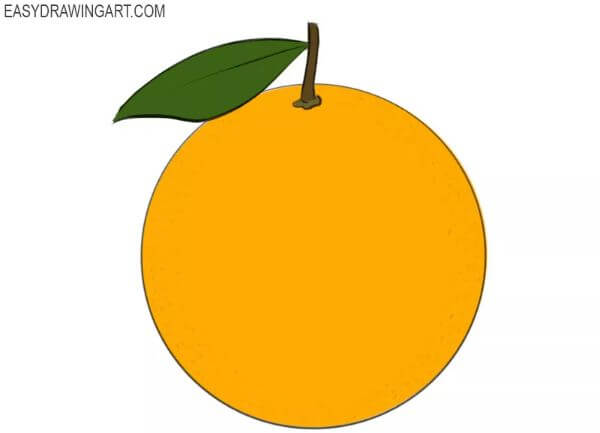 Simple Orange Drawing Art For Kids