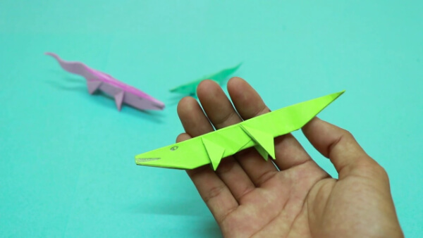 Simple Origami Crocodile For Kids