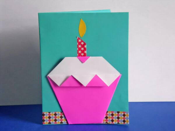 How To Make An Simple Origami Cupcake Birthday Card With Kids
