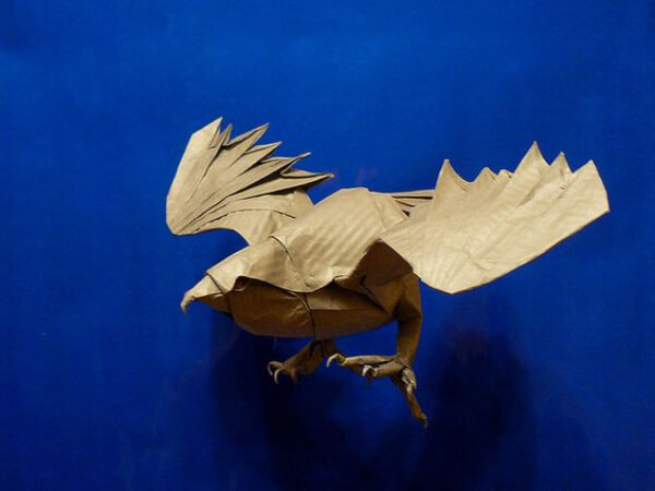 Simple Origami Hawk Craft For Toddler