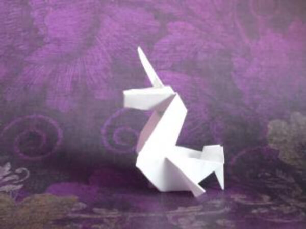 Simple Origami Paper Unicorn Activity For Kindergarten