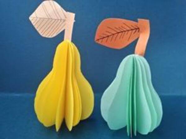 Simple Origami Pear Paper Crafts How To Make An Origami Pear With Kids