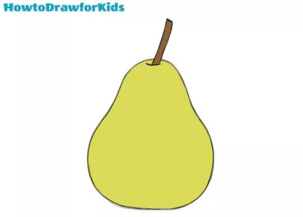 Simple Pear Drawing Techniques For Kids