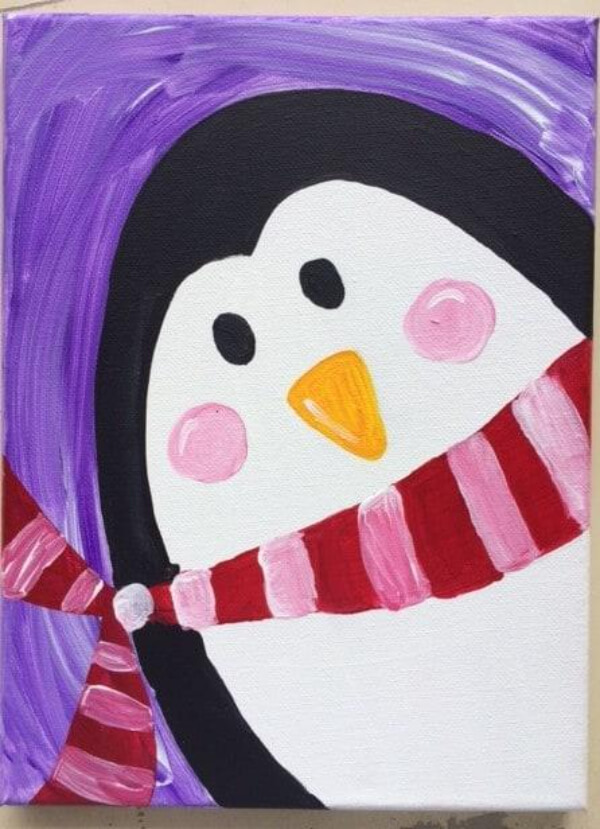 Penguin Paintings For Kids Simple Penguin Oil Painting Ideas