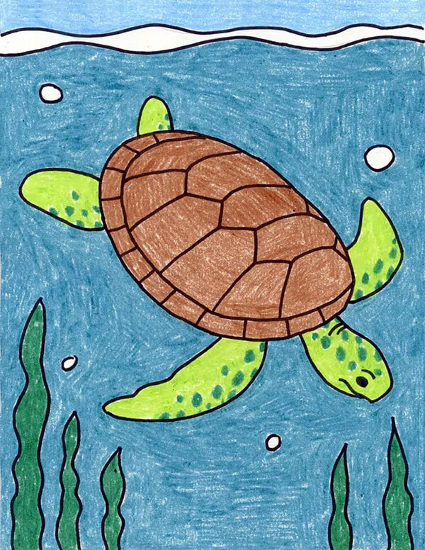 Simple Sea Turtle  Painting