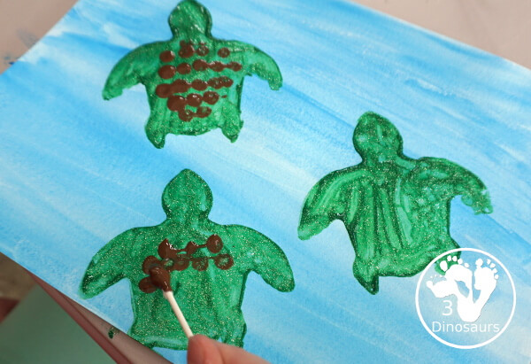 Turtle Paintings for Kids Simple Swimming Turtle Painting