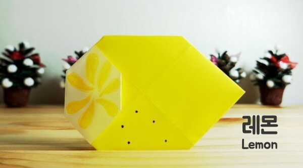 Simple To Make An Origami Lemon How To Make An Origami Lemon With Kids