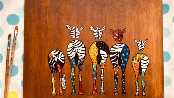 Zebra Paintings For Kids Simple Zebra Acrylic Painting Tutorial