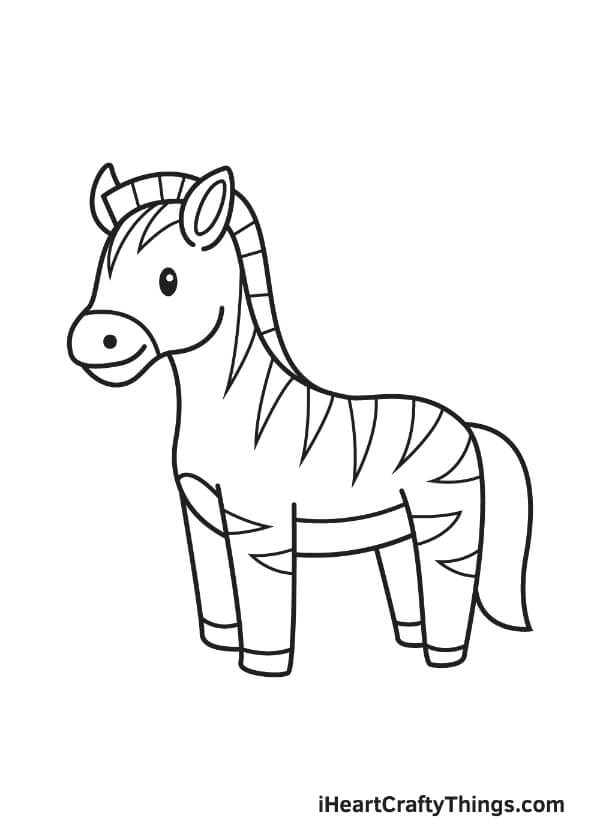 Simple Zebra Drawing Step By Step