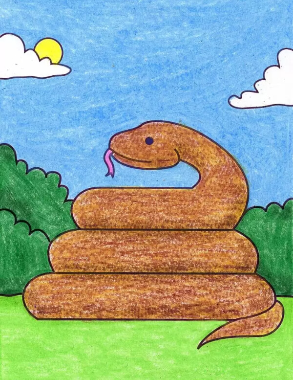 Snake Drawing & Sketches for Kids Snake Drawing With Colour