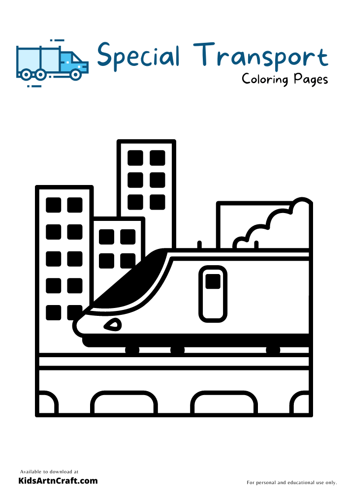 Special Transport Coloring Pages For Kids