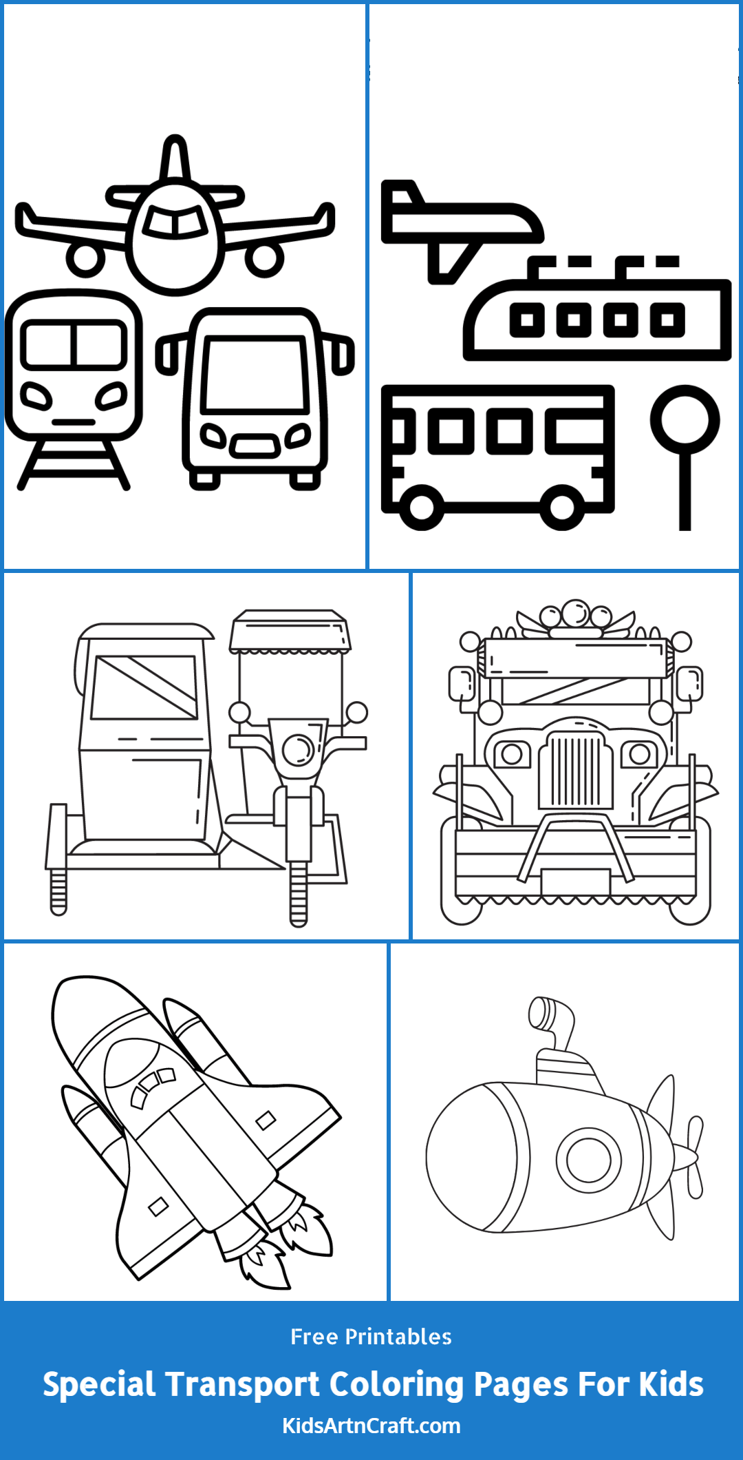 Special Transport Coloring Pages For Kids – Free Printable