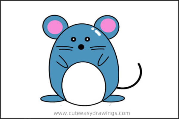 Standing Mouse Drawing Step By Step