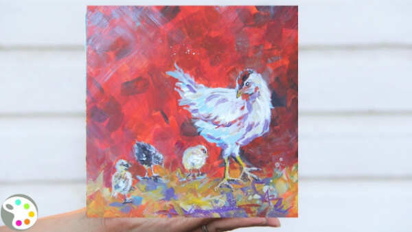 Step By Step Acrylic Chicken Painting