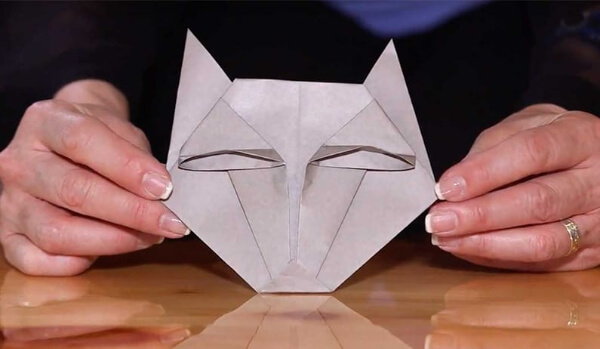 Make Origami Wolf Face Step By Step