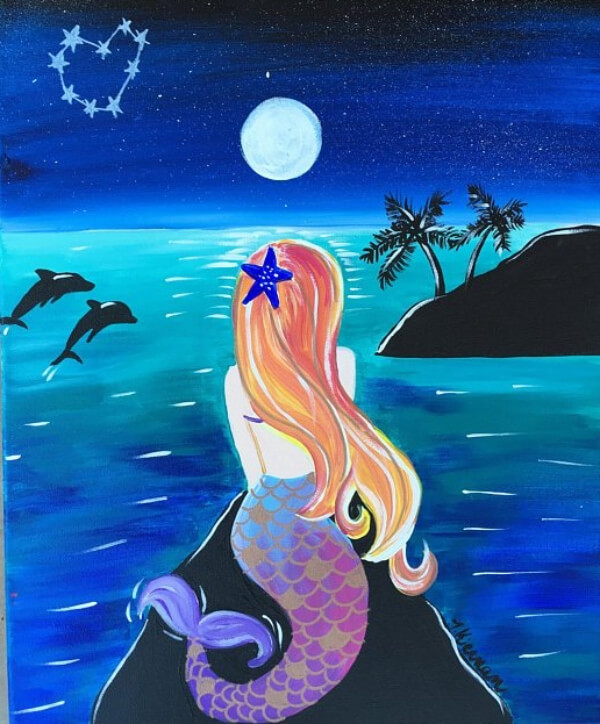 Mermaid Paintings For Kids Step By Step Mermaid Painting Tutorial