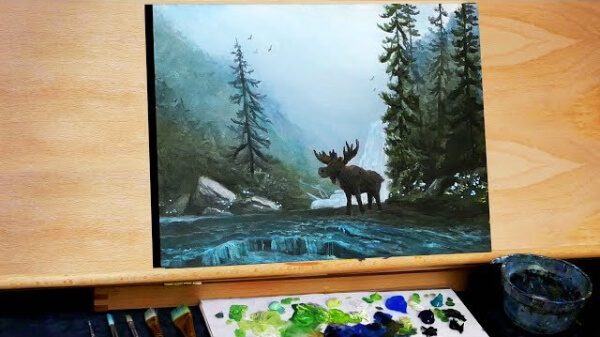 Step By Step Moose Painting