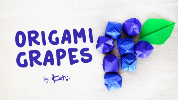 Grapes Origami Tutorial Fruits craft For Kids