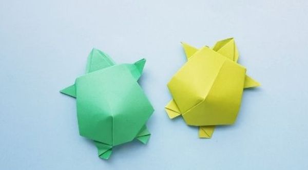 How To Make Step By Step Origami Turtle Craft With Paper For Kids