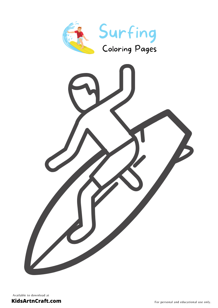 Surfing Coloring Pages For Kids – Free Printables