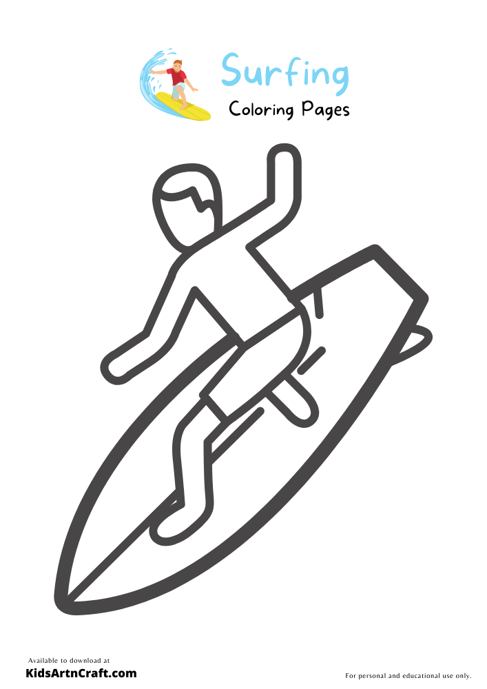 Surfing Coloring Pages Sketch Coloring Page