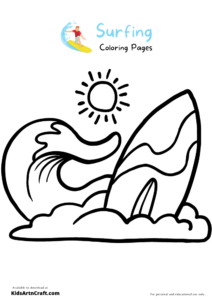 Surfing Coloring Pages For Kids – Free Printables - Kids Art & Craft