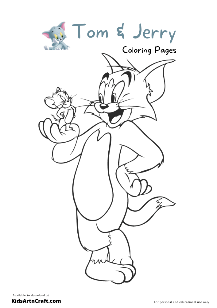 Tom and Jerry Coloring Pages For Kids – Free Printables