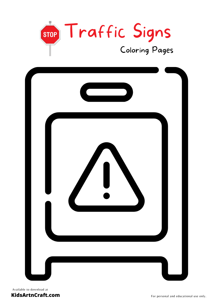 Traffic Signs Coloring Pages For Kids – Free Printables