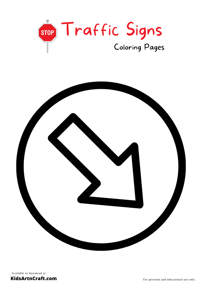 Traffic Signs Coloring Pages For Kids – Free Printables